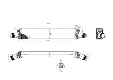 Радіатор інтеркулера Audi A4, A5, A6 2.0TFSI/2.7-3.0TDI (07-18) Hart 612 518 (фото 1)