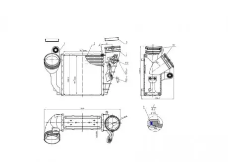 Радіатор інтеркулера VW Golf, Bora, Skoda Octavia, Seat Leon 1.9TDI (00-10) Hart 612 548