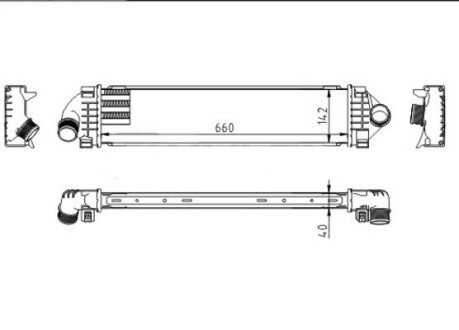 Радіатор інтеркулера Ford Galaxy, Mondeo, S-Max 1.6/1.8/2.0TDCi (07-15) Hart 612 554