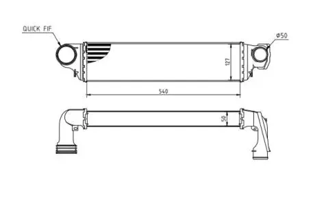 Радіатор інтеркулера BMW 3 (E46) 1.8-3.0d (99-05) Hart 612 718