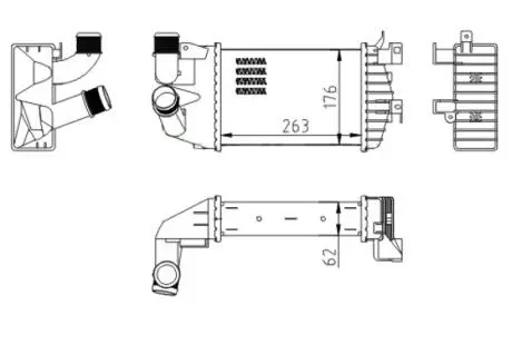 Радіатор інтеркулера Opel Astra H, Zafira 1.3-1.9D 04-> Hart 612 723