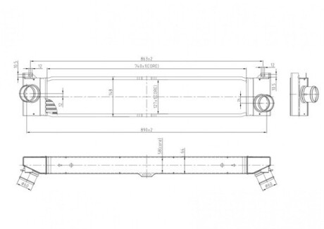 Радіатор інтеркулера Citroen Jumper, Fiat Ducato, Peugeot Boxer 2.0-3.0D 06-> Hart 613 774