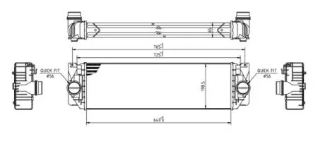 Радіатор інтеркулера MB Sprinter 06-> Hart 613 790