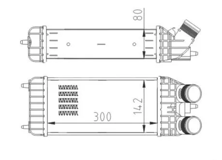 Радіатор інтеркулера Citroen C3, Peugeot 2008, 207, 208 1.4-1.6HDi 09-> Hart 614 080