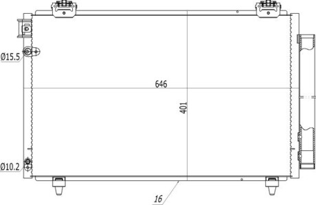 Радіатор кондиціонера Toyota Avensis 1.6-2.4 03-> Hart 614 519