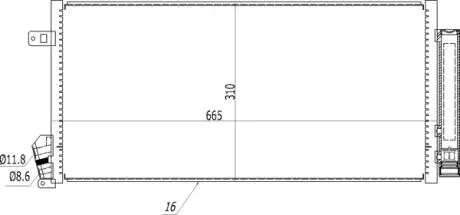 Радіатор кондиціонера Fiat Doblo, Opel Combo 1.3-2.0D 10-> Hart 614 554