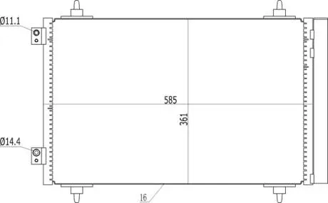 Радіатор кондиціонера Fiat Scudo 1.6/2.0D 07-> Hart 614 555