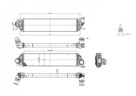 Радіатор інтеркулера Renault Master 2.3dCi 10-> RWD Hart 618 138
