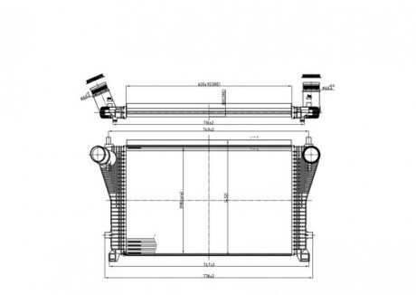 Радіатор інтеркулера Seat OctaviaIII, SuperbIII, VW Golf VII, Passat 1.8/2.0i 12-> Hart 618 598