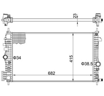 Радіатор двигуна Opel Insignia A 2.0CDTI 08-> Hart 620 207