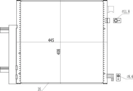 Радіатор кондиціонера Chevrolet Spark 1.0-1.2 10-> Hart 621 647