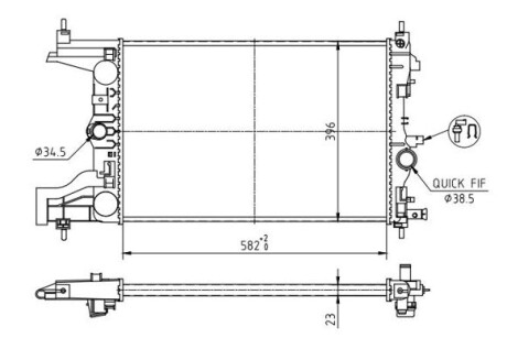 Радіатор двигуна Opel Astra J 1.4-1.6i 09-&gt; Hart 623 791 (фото 1)