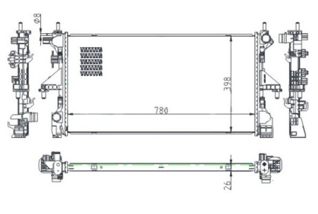 Радіатор двигуна Fiat Ducato 2,3 D Multijet 06-> Hart 643 013 (фото 1)