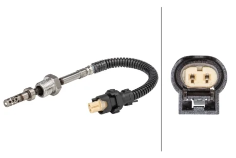 Датчик температури вихлопних газів (перед турбіною) MERCEDES A (W169), B SPORTS TOURER (W245), GL (X166) 2.0D/3.0D 09.04-10.15 HELLA 6PT358181221