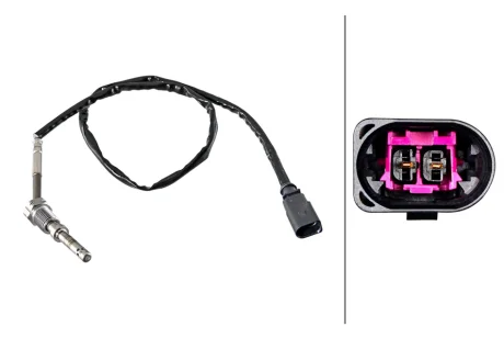 Датчик температури вихлопних газів (перед турбіною) AUDI A3, TT, SEAT ALTEA, ALTEA XL, IBIZA IV, IBIZA IV SC, LEON, TOLEDO III, SKODA FABIA II, OCTAVIA II, ROOMSTER, SUPERB II 1.9D/2.0D 05.03-07.18 HELLA 6PT358226161