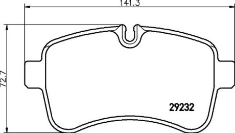 Гальмівні колодки, дискове гальмо (набір) HELLA 8DB355005551