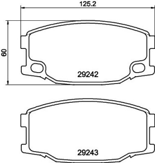 Тормозные колодки, дисковый тормоз.) HELLA 8DB355005571 (фото 1)