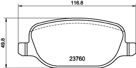 Гальмівні колодки, дискове гальмо (набір) HELLA 8DB355006741