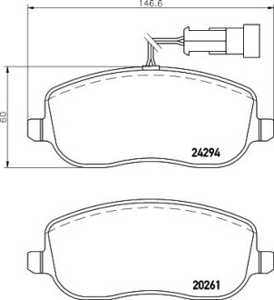 Гальмівні колодки, дискове гальмо (набір) HELLA 8DB355006761