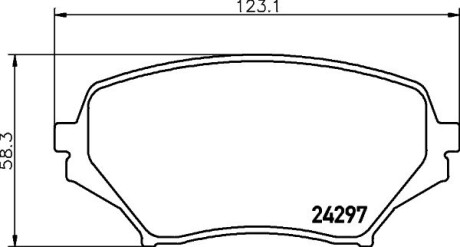 Гальмівні колодки, дискове гальмо (набір) HELLA 8DB355006771