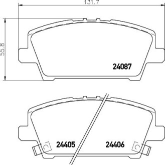 Гальмівні колодки, дискове гальмо (набір) HELLA 8DB355006911