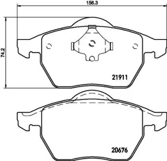 Тормозные колодки, дисковый тормоз.) HELLA 8DB355008021 (фото 1)