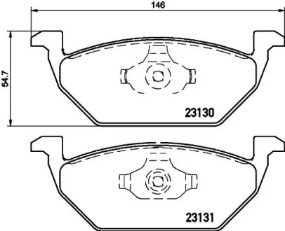 Гальмівні колодки перед. Caddy III/Golf V/Octavia/A3 96- HELLA 8DB355008-591