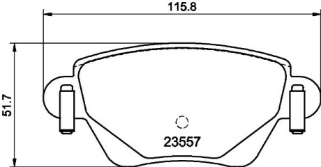 Гальмівні колодки, дискове гальмо (набір) HELLA 8DB355009081