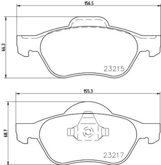 Тормозные колодки передние Renault Laguna 01- (ATE) (156,3x68,8x18) HELLA 8DB355009-091