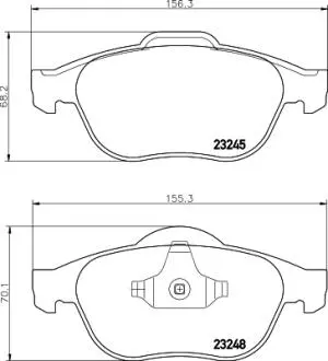 Гальмівні колодки, дискове гальмо (набір) HELLA 8DB355009111