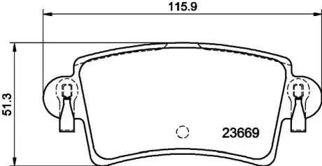 Гальмівні колодки, дискове гальмо (набір) HELLA 8DB355009421