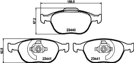 Тормозные колодки, дисковый тормоз.) HELLA 8DB355009561