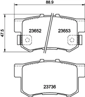 Гальмівні колодки, дискове гальмо (набір) HELLA 8DB355009581