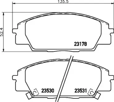 Тормозные колодки перед. Civic VII/VIII 01- 2.0 HELLA 8DB355009-731