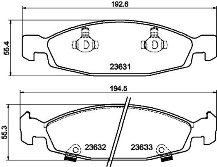 Тормозные колодки, дисковый тормоз.) HELLA 8DB355009881