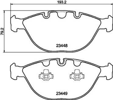 Гальмівні колодки, дискове гальмо (набір) HELLA 8DB355009921