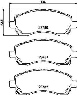 Гальмівні колодки, дискове гальмо (набір) HELLA 8DB355010121 (фото 1)