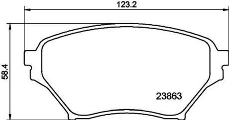 Гальмівні колодки, дискове гальмо (набір) HELLA 8DB355010261 (фото 1)