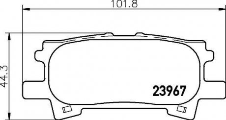 Гальмівні колодки зад. Lexus RX 03-08 (sumitomo) HELLA 8DB355010-621