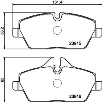 Гальмівні колодки, дискове гальмо (набір) HELLA 8DB355011261