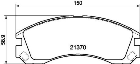 Гальмівні колодки перед. Outlander/C Croser/4007 02- HELLA 8DB355011-751