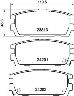 Гальмівні колодки, дискове гальмо (набір) HELLA 8DB355011841