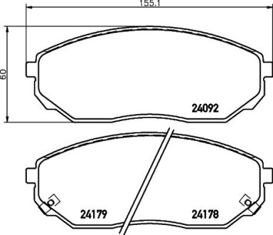 Тормозные колодки, дисковый тормоз.) HELLA 8DB355011931