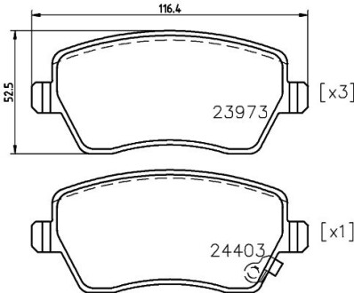 Гальмівні колодки перед. Suzuki Swift 05- (TRW) HELLA 8DB355012-301