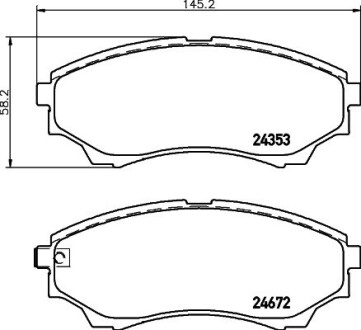 Гальмівні колодки, дискове гальмо (набір) HELLA 8DB355012381 (фото 1)