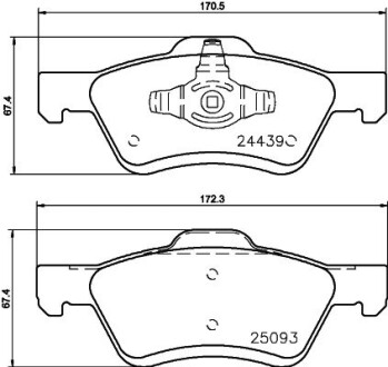 Гальмівні колодки, дискове гальмо (набір) HELLA 8DB355014961