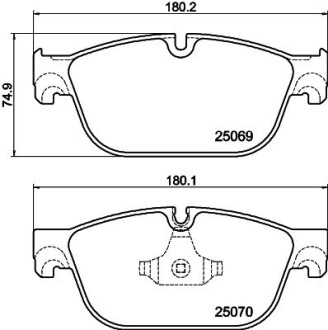 Тормозные колодки, дисковый тормоз.) HELLA 8DB355015061