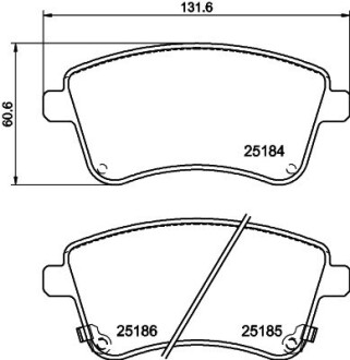 Тормозные колодки, дисковый тормоз.) HELLA 8DB355015331