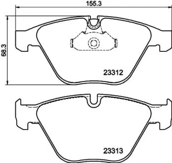 Гальмівні колодки, дискове гальмо (набір) HELLA 8DB355015391
