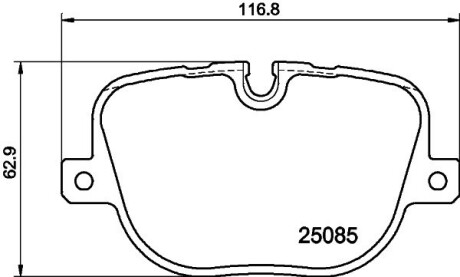 Гальмівні колодки, дискове гальмо (набір) HELLA 8DB355015451